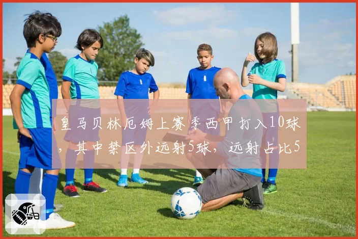 皇马贝林厄姆上赛季西甲打入10球，其中禁区外远射5球，远射占比50%